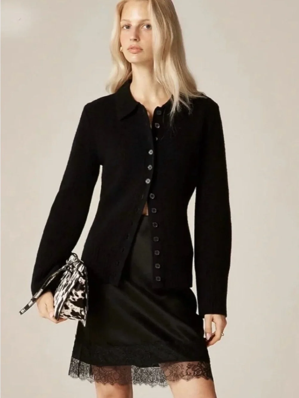 J. Crew Milano Stitch Cinched Waist Cardigan. Size S. Black